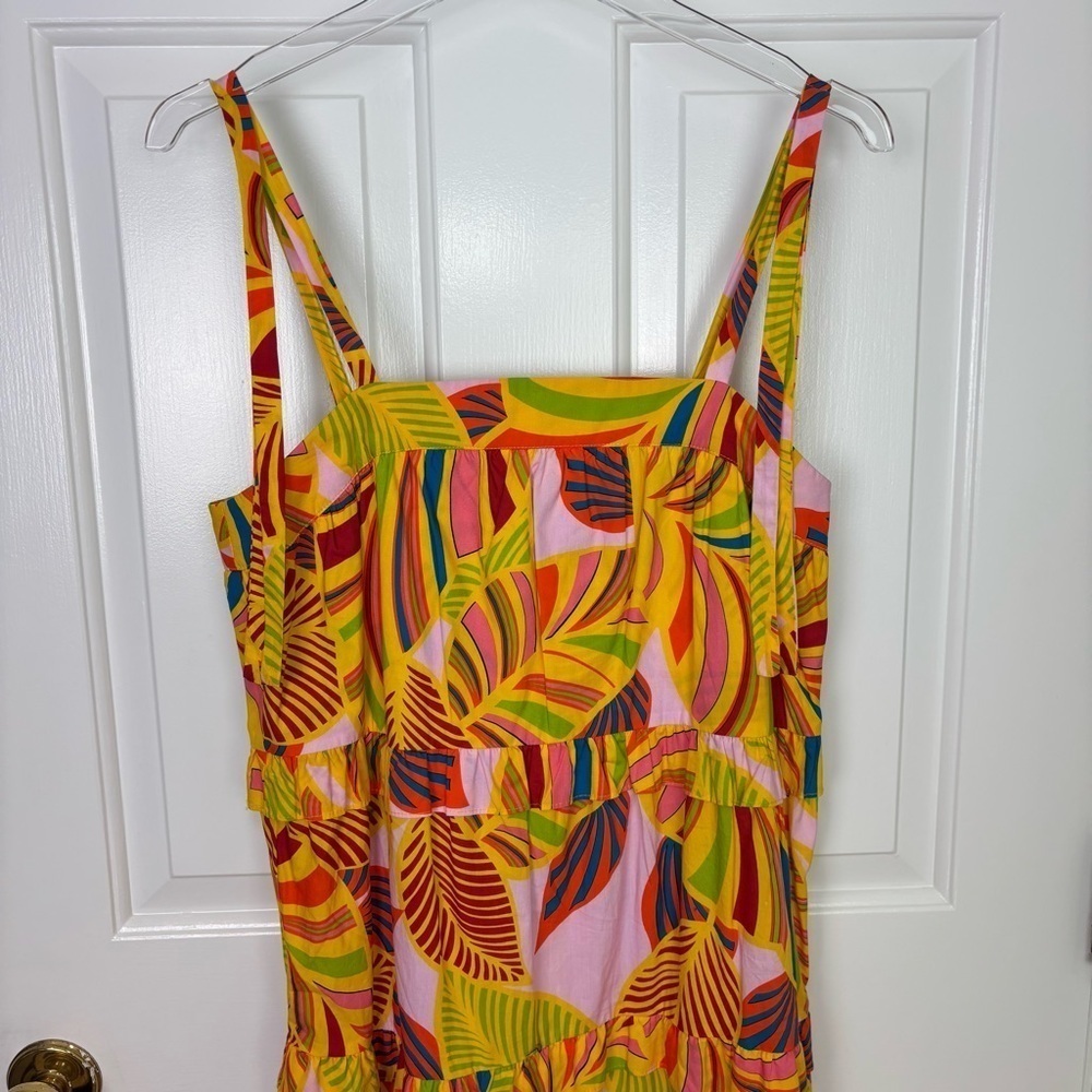 Flora Bea NYC Carey Maxi Dress Yellow Tiered Ruffle Small NWOT - Picture 3 of 12